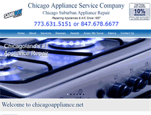 Tablet Screenshot of chicagoappliance.net